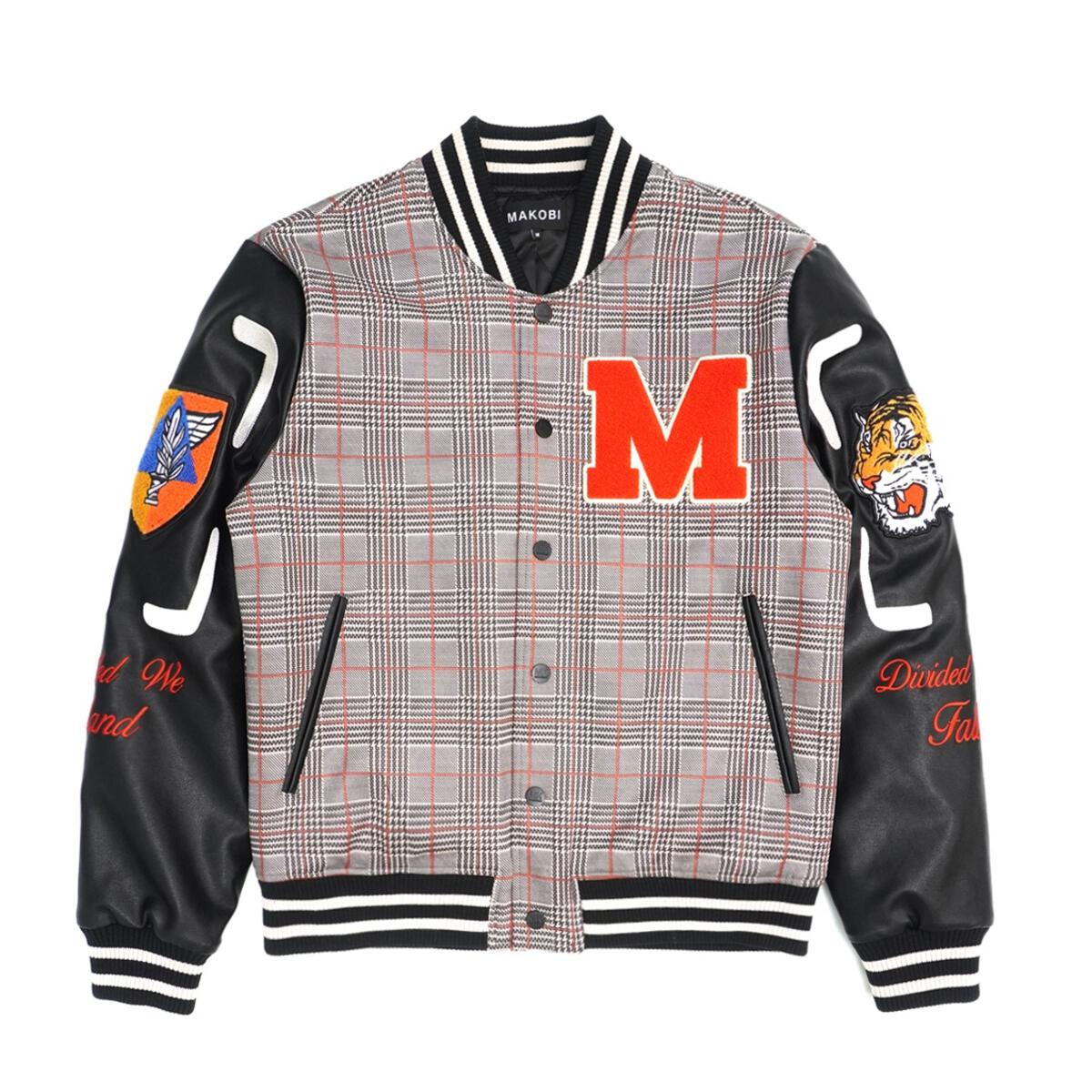 Makobi Vercelli Plaid Varsity Jacket