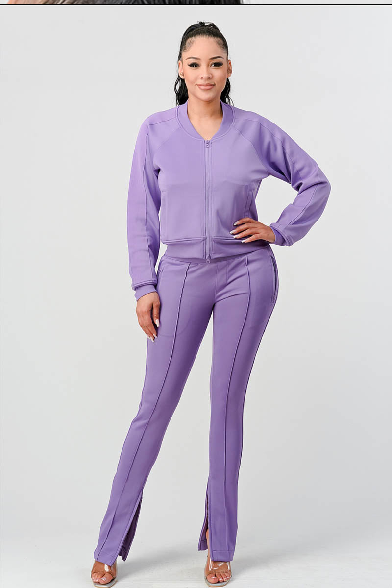 Dual Zipper Jogger Set