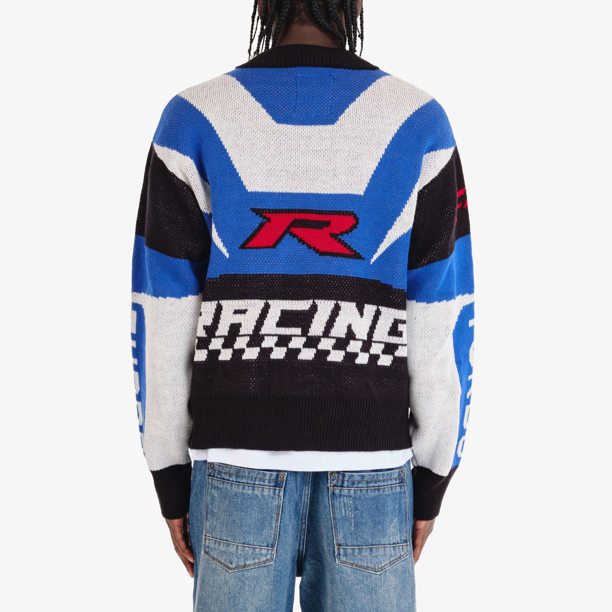 Racing Zip Down knitted Jacket