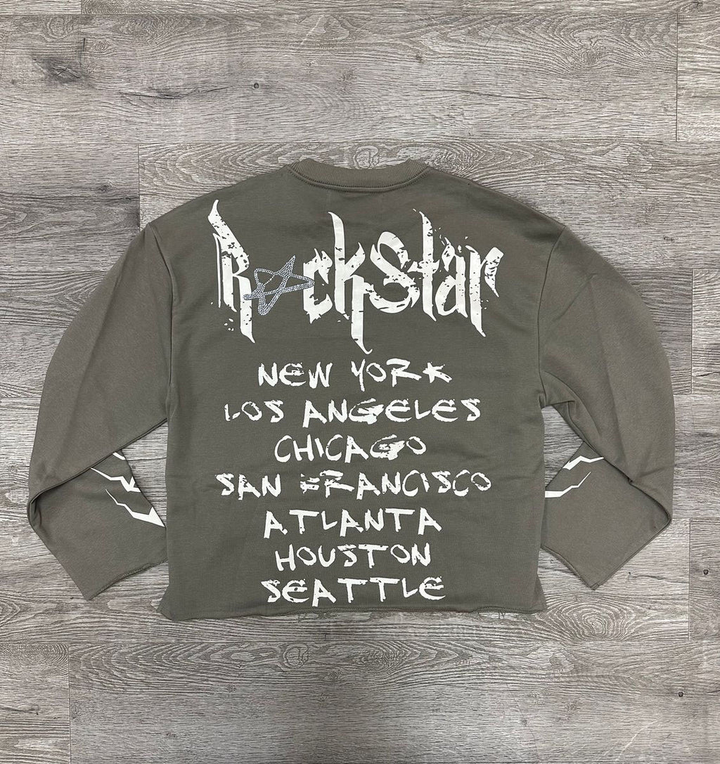 BK Rockstar French Terry Long sleeve Crop Tee