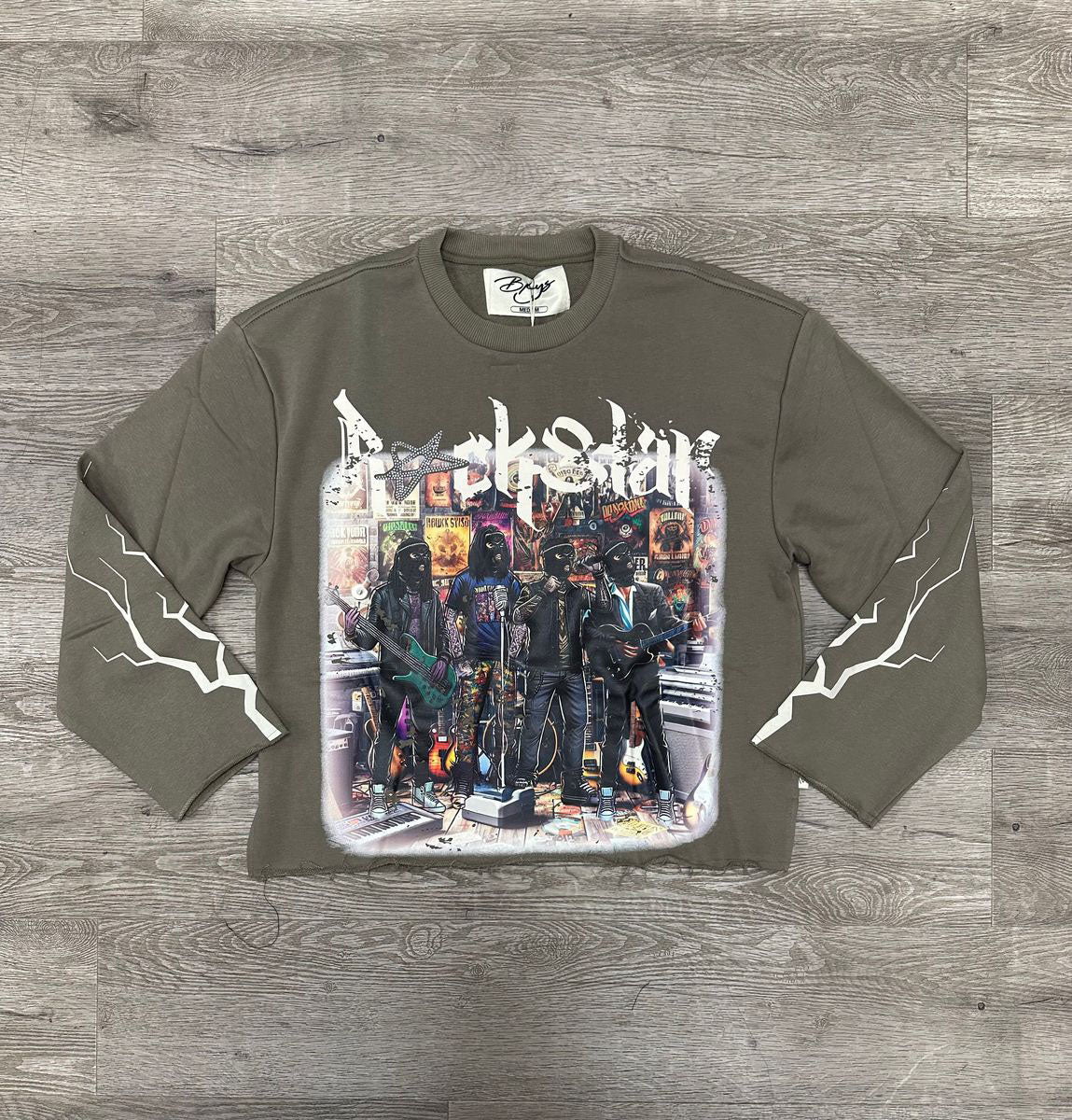 BK Rockstar French Terry Long sleeve Crop Tee