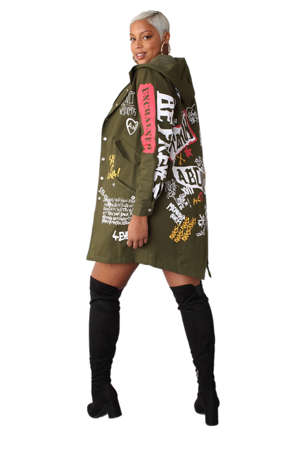 For Her Button Down Multi-Print Jacket