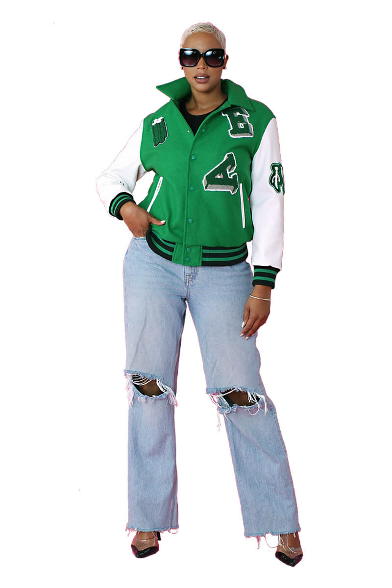 For Her Varsity Jacket - Green