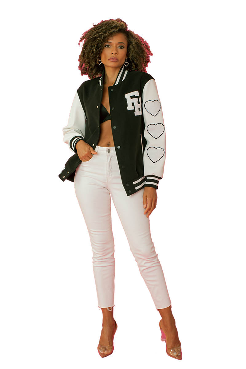 For Her Varsity Jacket - Black