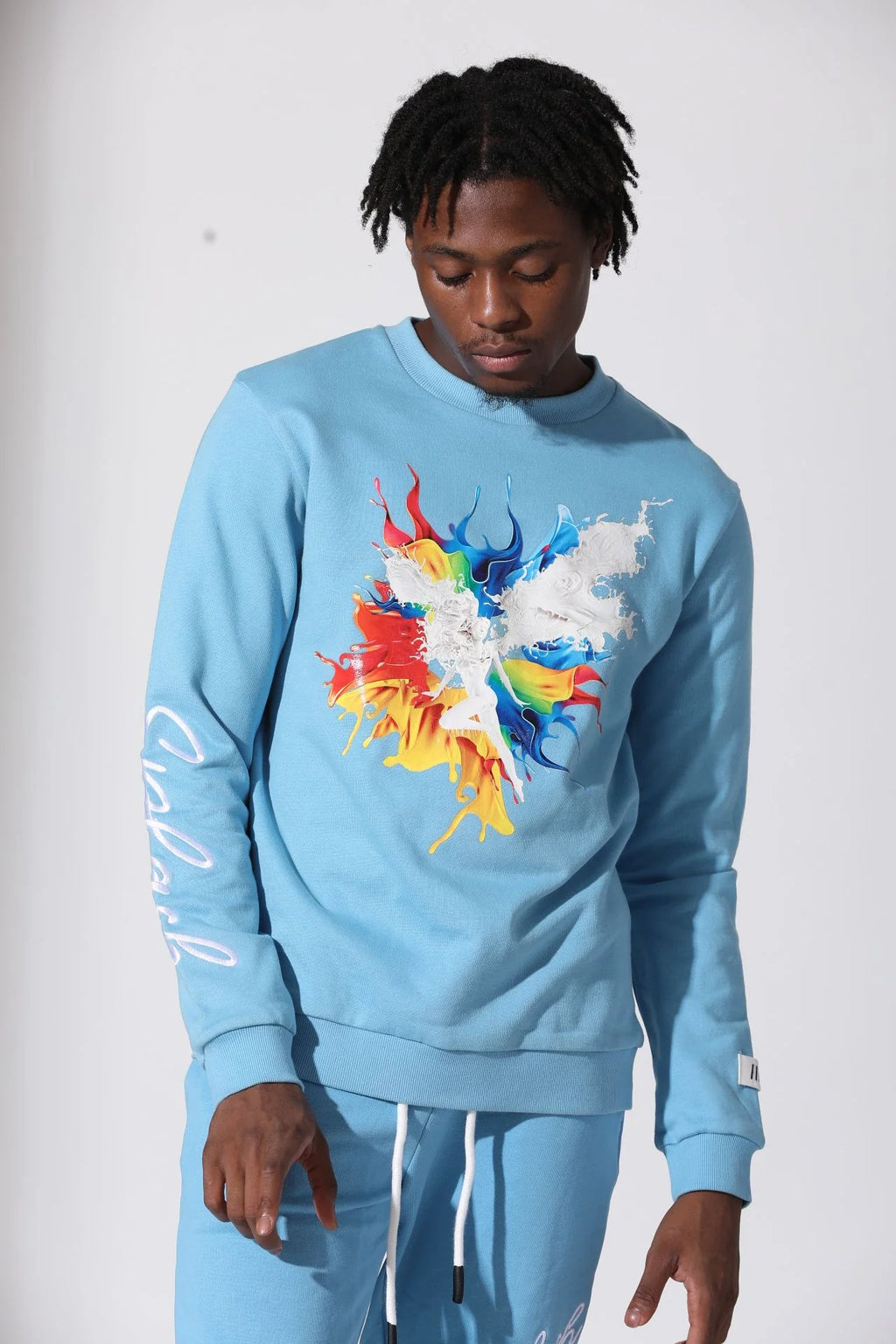Fifth Loop "Splash" Embroidery Print Men's Sweatshirt