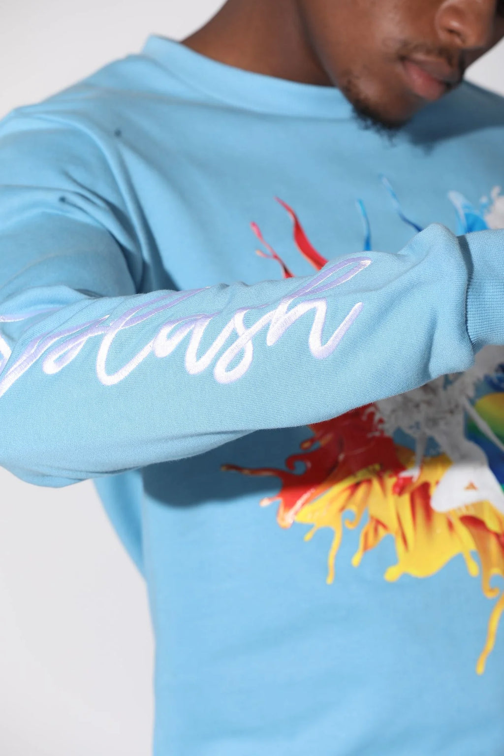 Fifth Loop "Splash" Embroidery Print Men's Sweatshirt