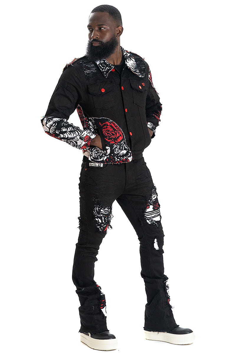Frost Cashey Tapestry Denim Set - Black