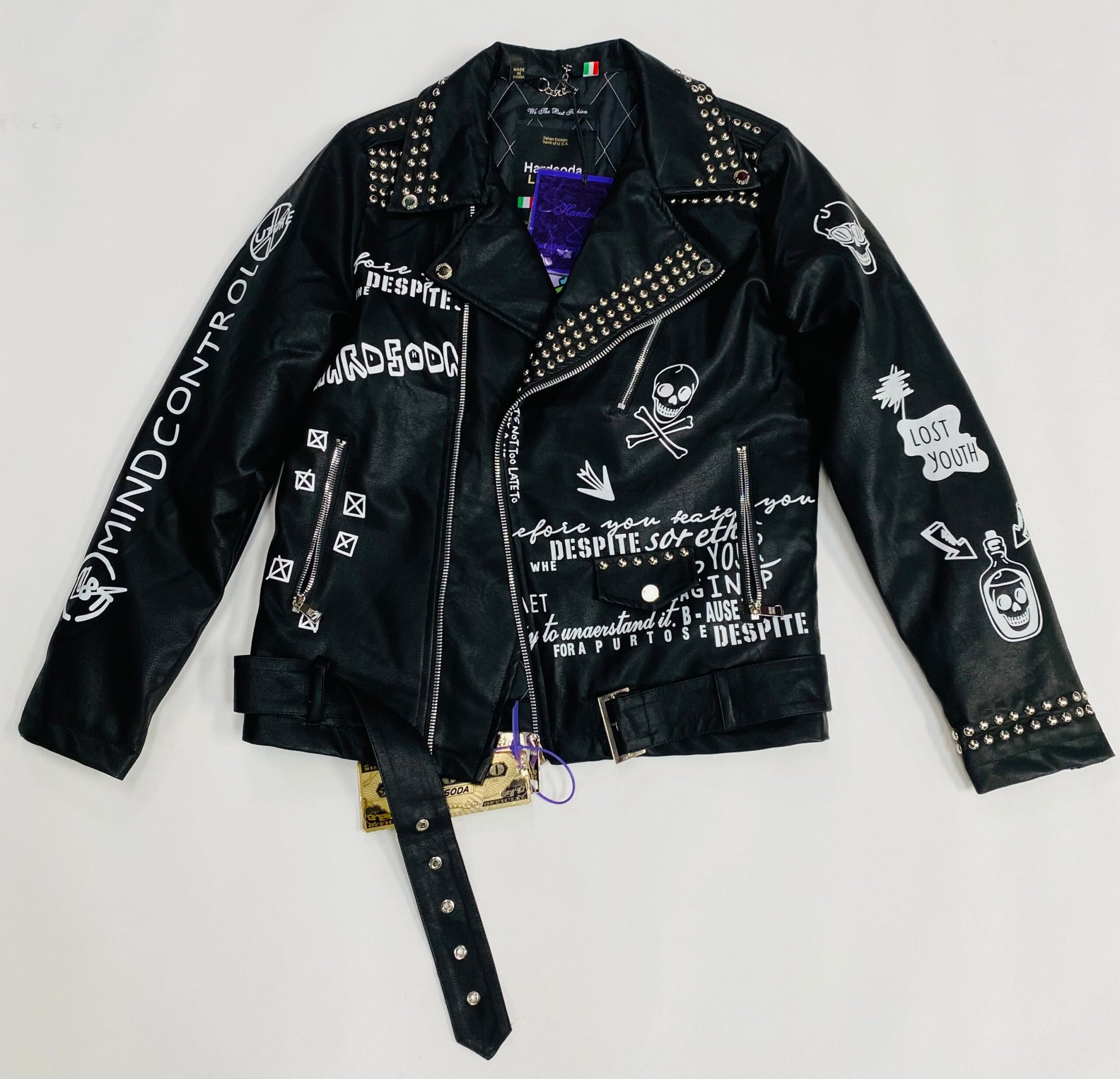 Hardsoda Biker Leather studded jacket