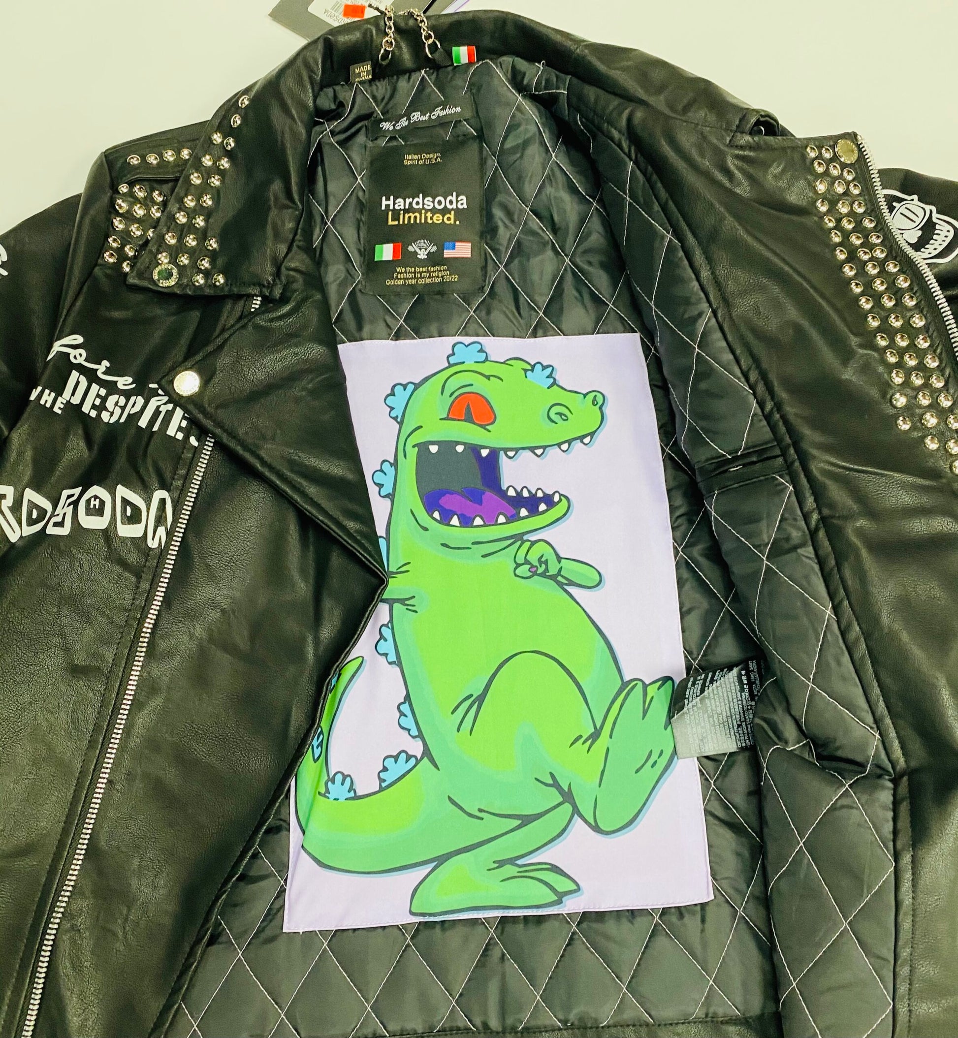 Hardsoda Biker Leather studded jacket
