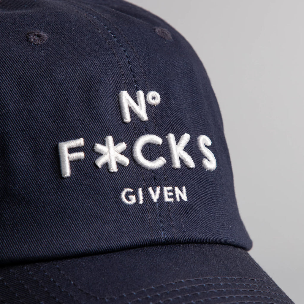 Field Grade No F*cks Given Navy Blue Relaxed Fit Hat - Nato Strap Edition