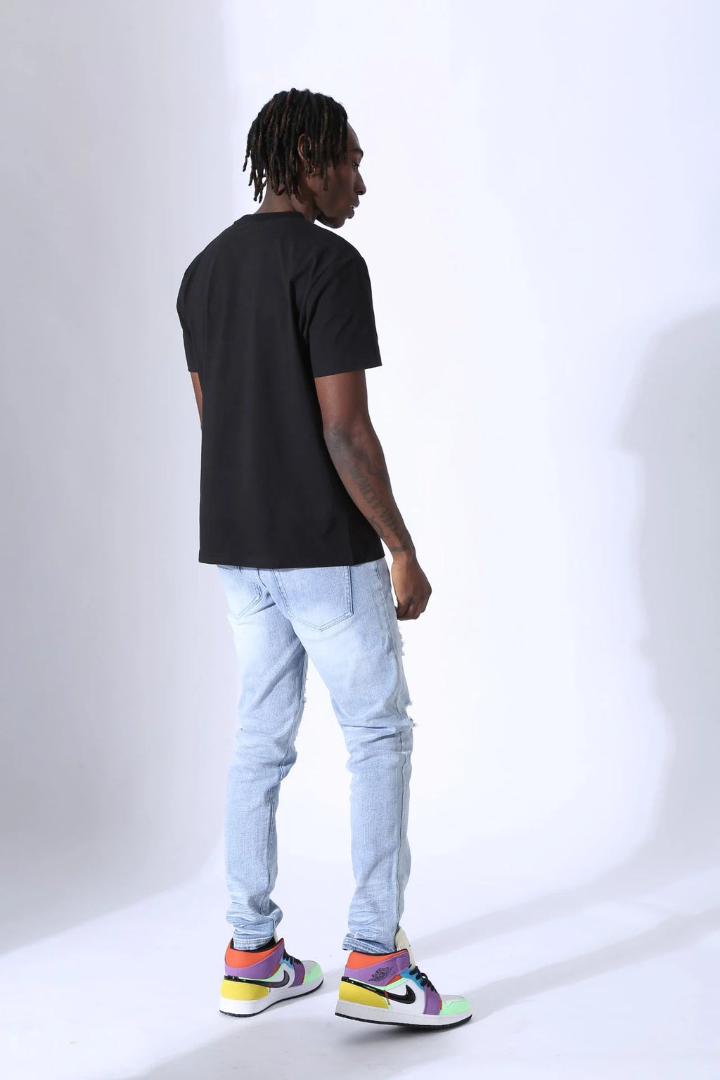 Fifth Loop "Born Freedom" Print Embroidery Crew Neck T-Shirt