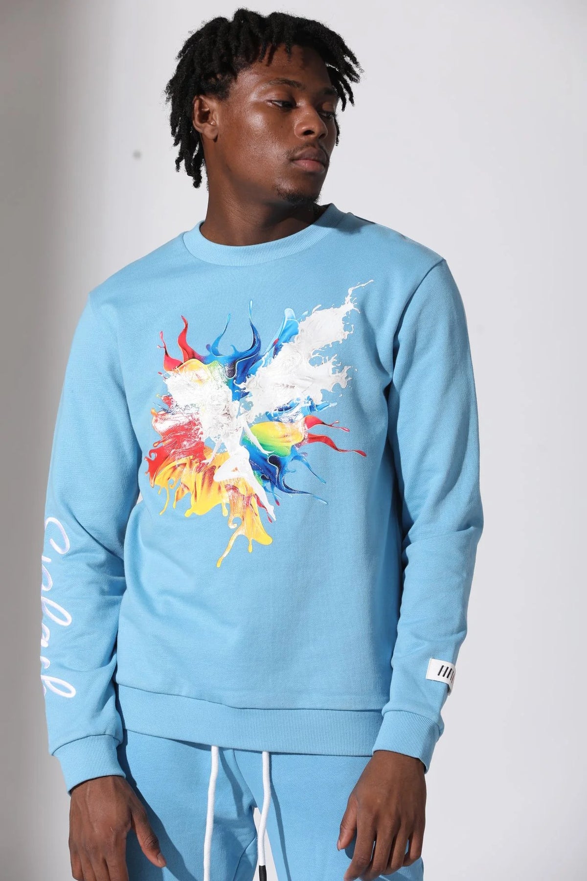 Fifth Loop "Splash" Embroidery Print Men's Sweatshirt