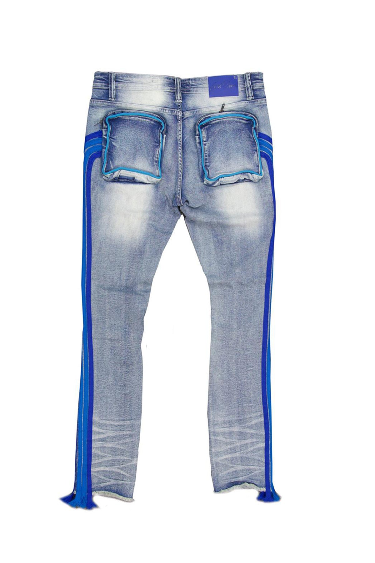 Frost Shredded Jeans W/ Multi - side Taping.