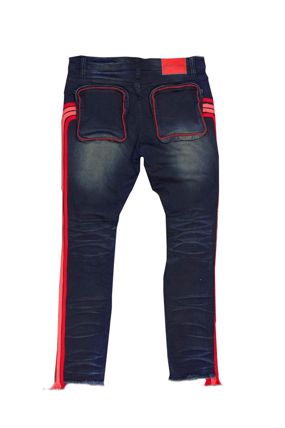 Frost Shredded Jeans W/ Multi - side Taping.