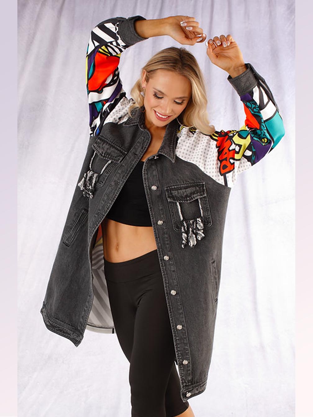 Bang Print Jeans Jacket