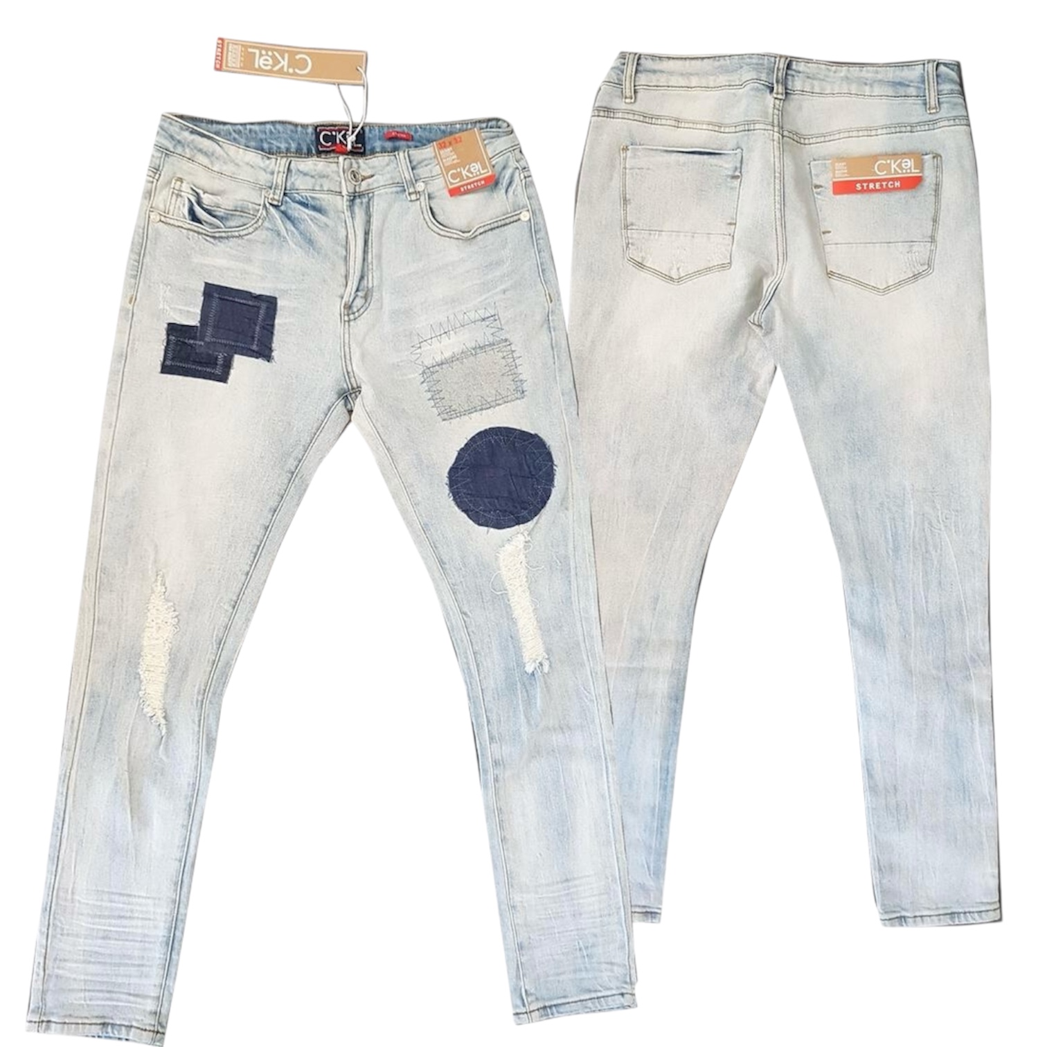 HUDSON PATCH SKINNY FIT JEANS