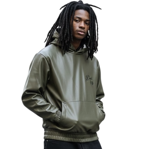 DCPL VEGAN LEATHER HOODIE