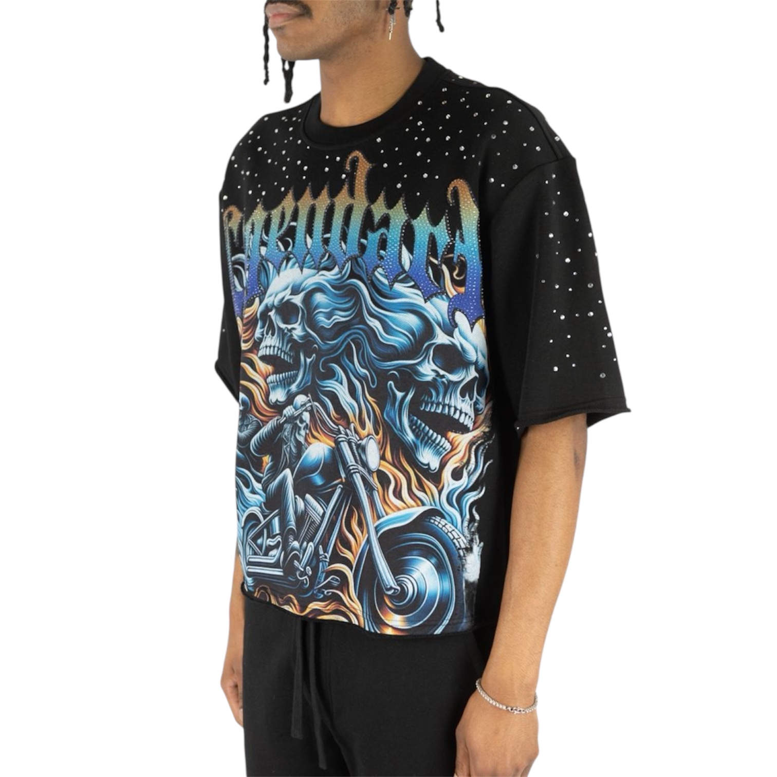 REBEL MIND LEGENDARY RHINESTONE  T SHIRT