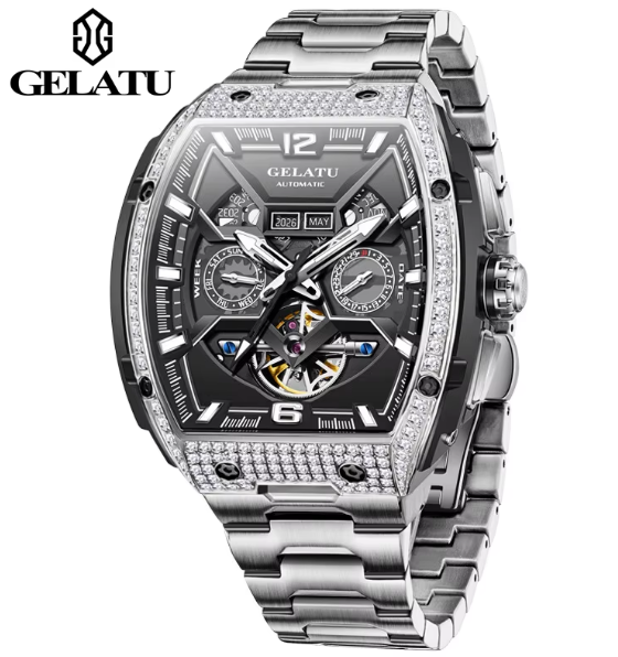 GELATU SKELETON MULTI DIAMOND LUXURY WATCH