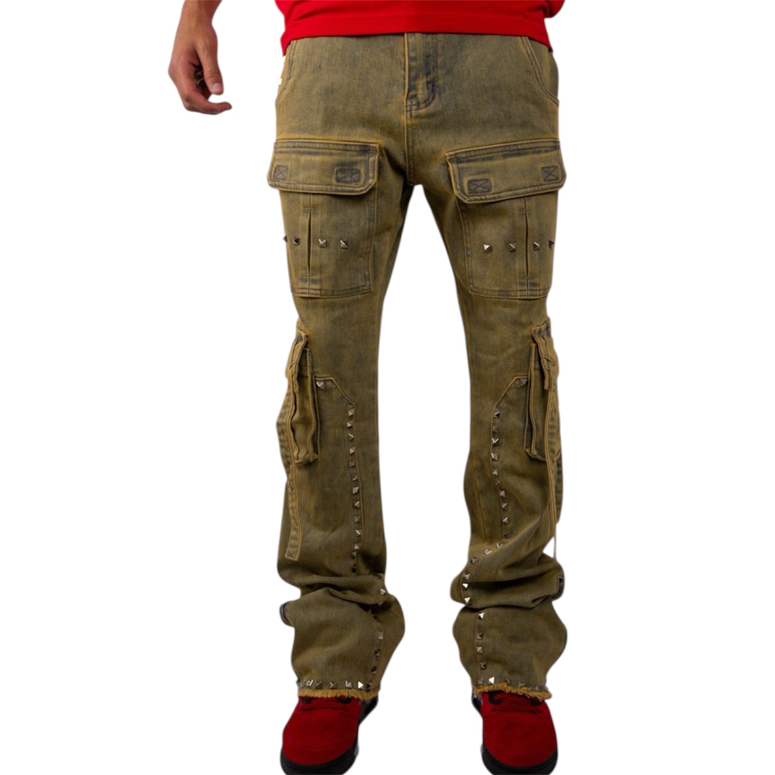 AMOUR STUDS CARGO DENIM