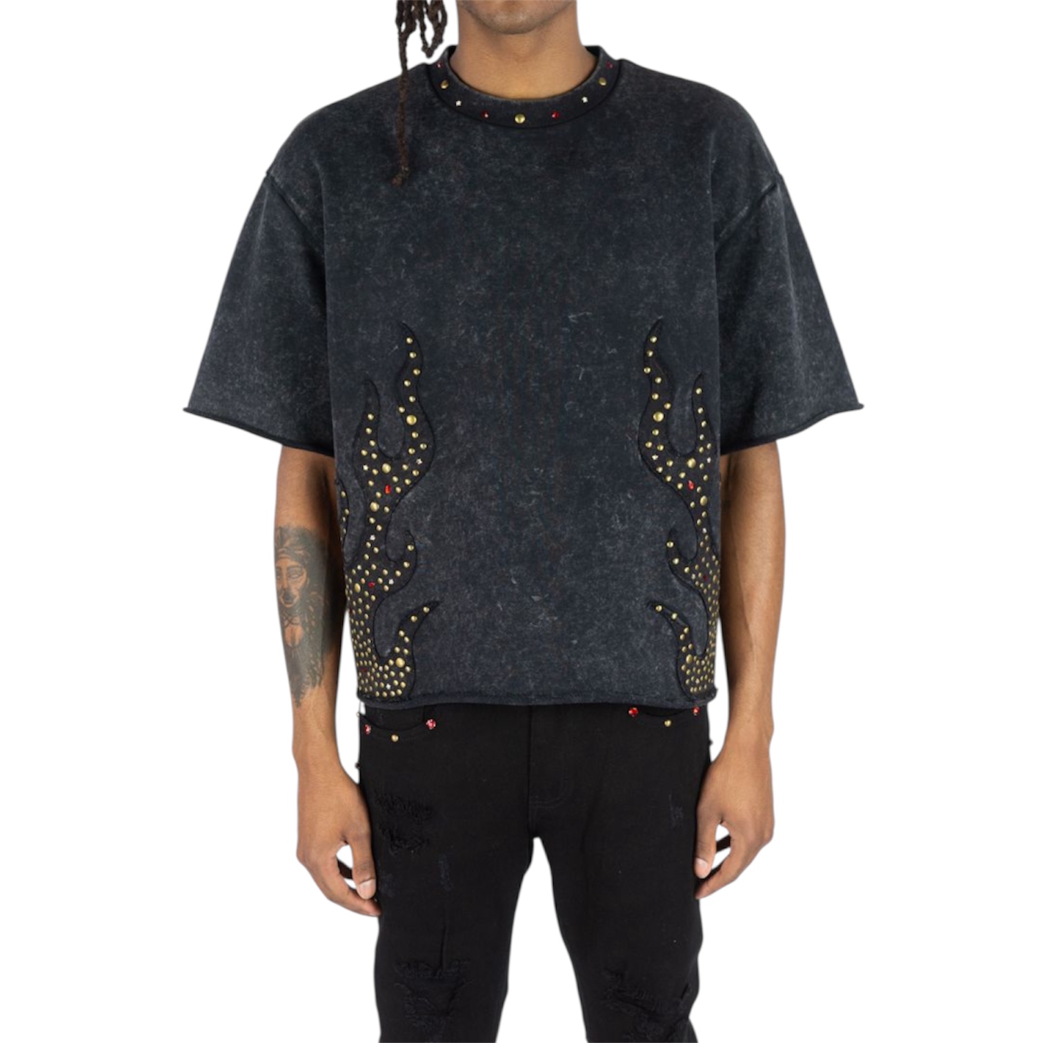 REBEL FLAME PATCH F.TERRY RT SHIRT